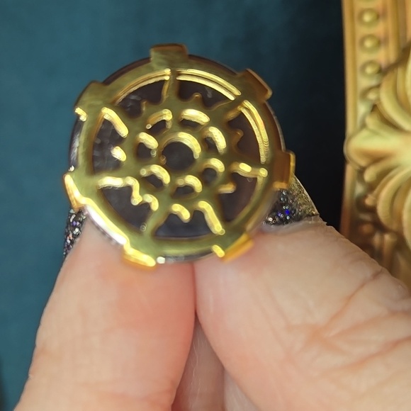 Stainless Steel Intricate Gold ToneCuff Links Brand New In Box - Picture 6 of 6